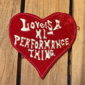 1970’s Love Is A High Performance Thing Patch Embroidered Crushed Velvet